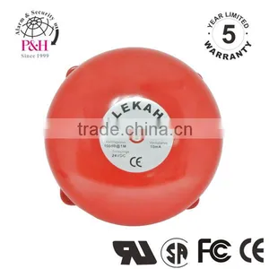 6" Inch 24 Volt DC Red Fire/Security Alarm Bell thumbnail-1