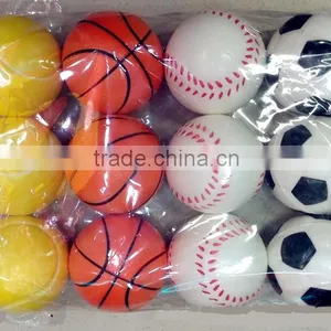 6.3cm PU Foam Stress Foam Toy Soccer Balls Sponge Neon Color Rubber Balls thumbnail-1