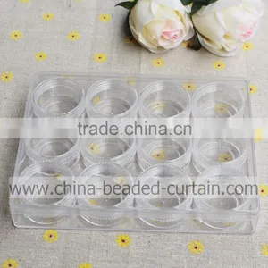 12 Small Clear Round Shape Plastic Storage Container Box Beads Jewelry DIY Box thumbnail-1