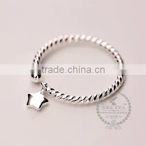 925 Sterling Solid Silver Kawaii Lucky Star Adjustable Ring Fashion Women Ring Jewelry Supplies 6260549 thumbnail-1