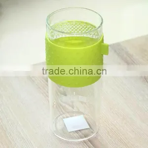 Wholesale Patented Design 400ml Glass Tea Cups With Silicone Case JA451 thumbnail-2