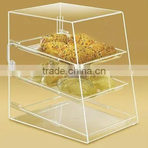 Supermarket Clear Acrylic Bread Display Shelf With Three Layers thumbnail-1
