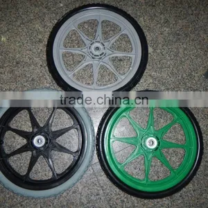 Plastic Rim Steel Bearing PU Wheel Kids Bicycle Wheel thumbnail-1