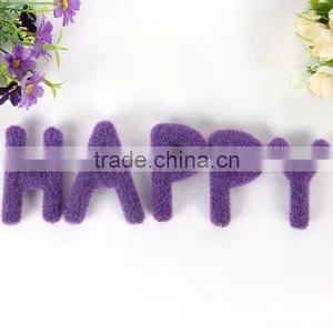 HAPPY Letter Decoration Purple Flocking Bonsai Accessories thumbnail-1