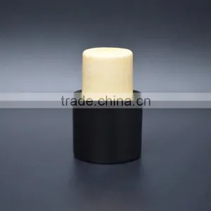 Black Plastic Cap With Synthestic Cork Tall Cork for Glass Bottle T-shape Cork thumbnail-1