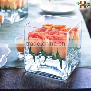Hot Sale Hand Blown Square Glass Vase thumbnail-5