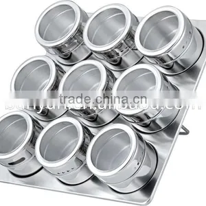 Amazon Hot Selling 9 Pieces Stainless Steel Magnetic Spice Container thumbnail-2