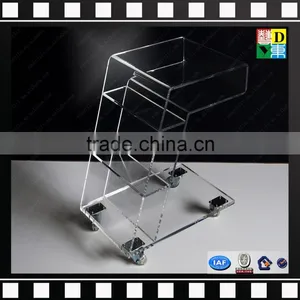 Clear Acrylic Side Table Crystal Clear Acrylic Trolley With Wheels From Shenzhen Yidong thumbnail-1