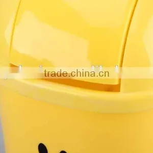 Printed Smiling Face Plastic Trash Can Household Garbage Can/Desktop Bin thumbnail-4