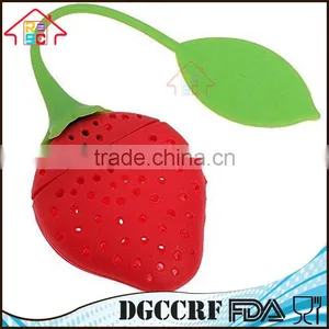 NBRSC Reuseable Silicone Strawberry Shape Tea Bag Filter Infuser Holder Strainer thumbnail-5