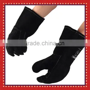 Premium Leather Gloves BBQ Grill Fireplace Cotton Lining Gloves With 14Inch Extra Long Sleeve thumbnail-1