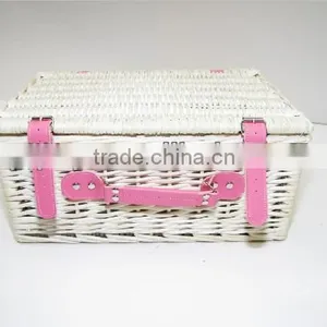 Wholesale Cheap Natural Handmade Outdoor Wicker Willow Outdoor Picnic Durable Basket thumbnail-1