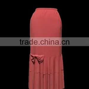 China Manufacturer Summer Bow Ruffle Spandex Tiers Maxi Skirt thumbnail-2
