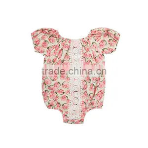 Summer Wholesale Baby Boutique Clothing Rompers Baby Girl Floral Rompers Infant and Toddler Rompers thumbnail-6