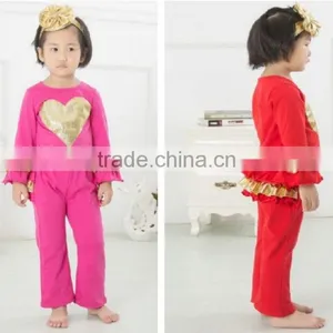 China Product and Low Price Wholesale Golden Autumn Outfits With Headband for 6monthes -8years Baby Kids Warmer thumbnail-5
