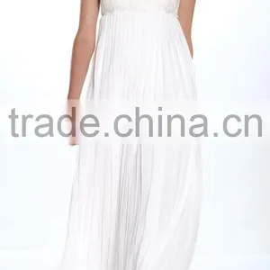 White Sleeveless Chiffon Bridesmaid Dress Patterns 2014 thumbnail-1