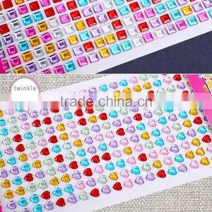 Custom Multi Mix Color Five Star Shape Self Adhesive Diy Gem Rhinestone Acrylic Sticker thumbnail-5