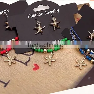 Hot Selling Starfish Charm Custom Charm Seed Bead Multi-strand Bracelets Earrings Set From Yiwu Factory thumbnail-5
