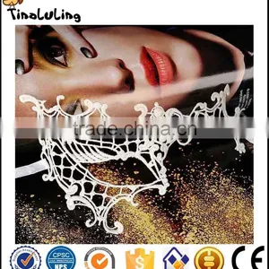 Women Elegant Sexy Black Lace Masquerade Eye Mask Carnival Dance Hand Mask thumbnail-1