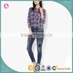 Ladies Latest Jeans Women Denim Fabric Custom Box Jean Trousers thumbnail-4