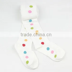 Girl Tights White Colorful Ponit Socks Long Socks thumbnail-2