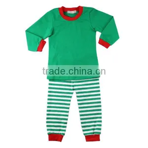 2017 Wholesale Baby Stripe Cotton Knit Soft Sets Kids Christmas Pajamas thumbnail-2