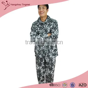 Hot Selling Man Leopard Printed Pajamas Suit Made in China thumbnail-1
