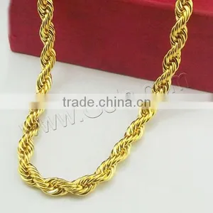 Brass Cable Link Necklace Chain Jewelry Gold Chain Dubai New Gold Chain Design for Men thumbnail-1