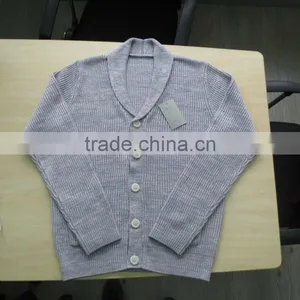V Neck White Buttons Design Cardigan Casual Men Knitted Sweater Men thumbnail-1