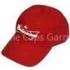 Personalized Red Sandwish Flat Embroidered Baseball Caps , Striped 6-Panel Hats thumbnail-1