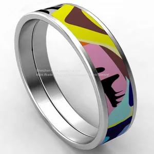 Anniversary Stainless Steel Bangles Bracelet Round With Custome Logo thumbnail-1