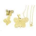 Butterfly Pendant Necklace Stainless Steel Jewelry Set For Women , Personalized thumbnail-1