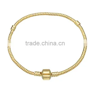 2016 Latest Gold Starter Charm Bracelet Barrel Snap Clasp Chain,Fashion Charms Snake Chain Alloy Beads Fit European Bracelet DIY thumbnail-2