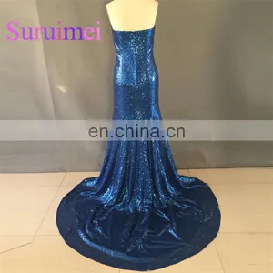 2017 Free Shipping Sequins Prom Dresses Sweep Train Evening Dress Real Pictures thumbnail-2