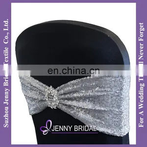 SH050G Bow Tie Size Ribbon Sequin Bow for Chair Sequin Chair Band thumbnail-2