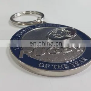 Custom Zinc Alloy Shiny Silver Die Cast Soft Enamel Sparkle Texture Keychain /Gift /Souvenir thumbnail-2