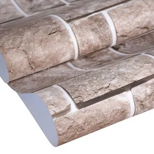 Eco-friendly Fireproof Brick Texture Self Adhesive PVC Film Vinyl Wallpaper thumbnail-1