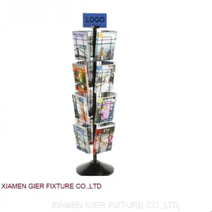 Fashion Modern Customized Point of Sale Trade Show Floor Wire Literature Display Rack Stand thumbnail-4
