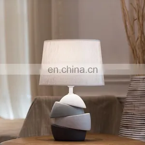 Novel Furniture Restaurant Office Desk Light Custom Ceramic Base Matte Table Lamps for Home Decoration thumbnail-1