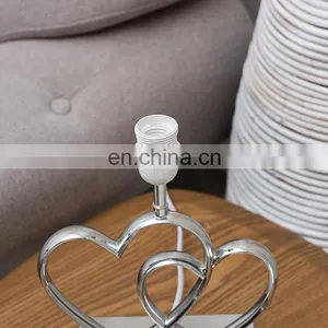 Novel Love Theme Heart Shape Custom Table Decoration Metal Base Hotel Custom Bedside Lamp With Logo thumbnail-3