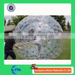 Low Price Red and Blue Dot PVC&TPU Land or Water Inflatable Zorb Ball For Sale thumbnail-1