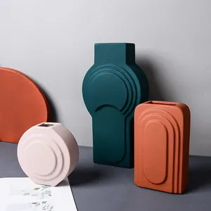 Degradable Non-Deformable Nordic Luxurious Style Ceramic Vase, Model Room Soft Decoration thumbnail-2