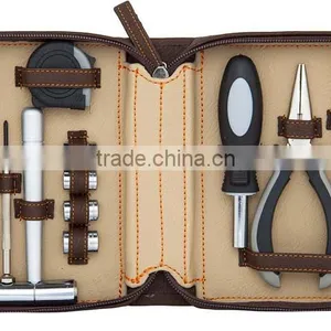 Zippered Faux Leather Carry Case,OEM Leather Electrician Tools Travel Carrying Case, Leather Tools Storage Bag thumbnail-2