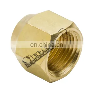 Peça de tubo de cobre para união de refrigeração de ar-condicionador HVAC, porca de latão forjada com abertura thumbnail-3
