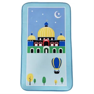 2024 New Design Wholesale Islam Mosque Travel Prayer Mat Compass Booklet Portable Pocket Prayer Mat Muslim thumbnail-2