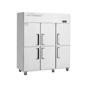 Air Cooling Three/six Door Upright Chiller or Freezer Stainless Steel Upright Chiller Commercial Refrigerator Freezer for Restaurants thumbnail-1