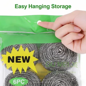 High Quality 6pcs Stainless Steel Scourer for Kitchen Clean thumbnail-2