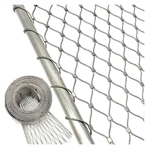 Stainless Steel Wire Woven Cable Rope Mesh Protection Fence Animal Cages Screen Mesh Wire Rope Cable Net thumbnail-3