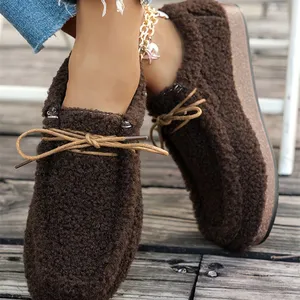 White Playful Contrast Color Detail Lace Up Womens Sneakers Girl Brown Varsity Color Block Patchwork Lace-up PU Leather Sneakers Wholesale thumbnail-1