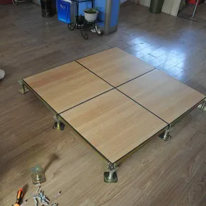 Wood Grain Pvc Anti-static Floor, Edged All-steel With Cement Filling, 600*600*35, Raised Floor for Computer Rooms thumbnail-3